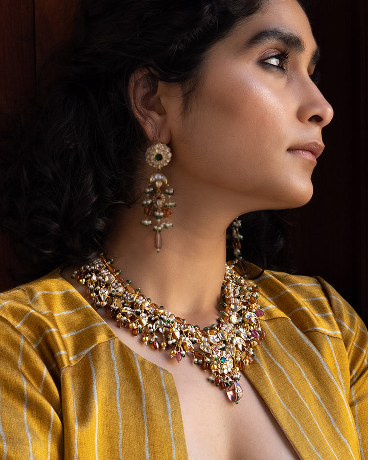 Malar Gold Polki Statement Necklace#N#– Timeless Indian Jewelry | Aurus