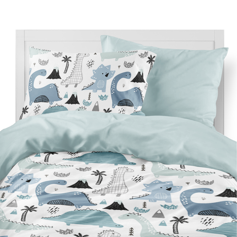 grey dinosaur bedding