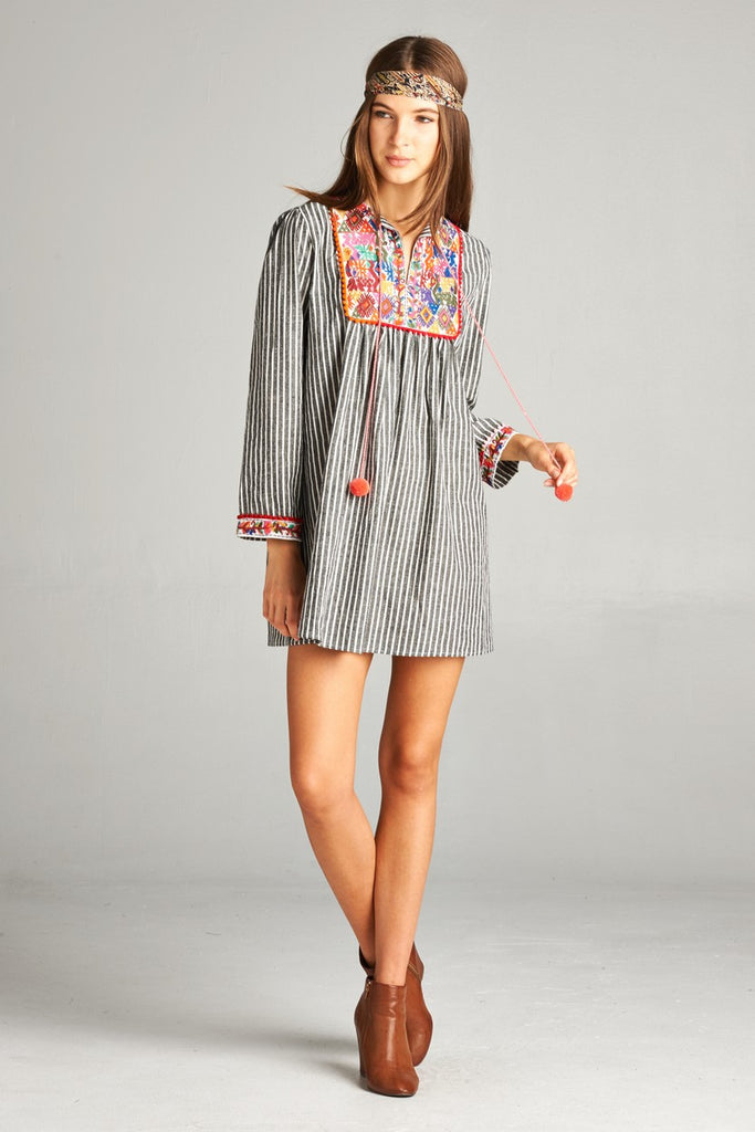Long sleeved embroidered tunic/dress 