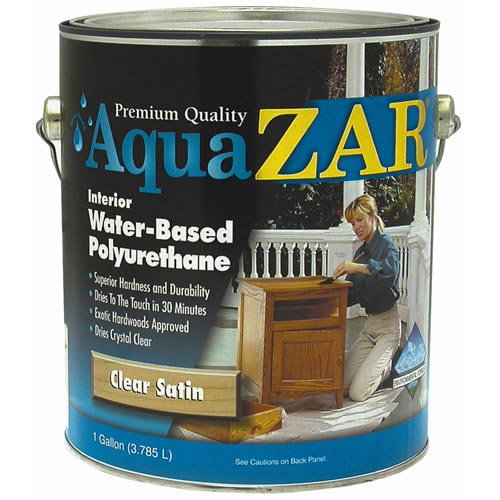 Aqua ZAR® 32513 Interior Water-Based Polyurethane, Clear Satin, 1 Gallon