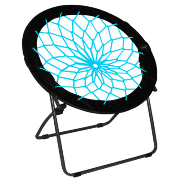 Zenithen IC544S-TV04 Bunjo Bungee Folding Dish Chair, Black & Teal.