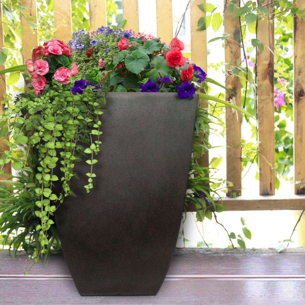 Southern Patio® HDR-019268 Newland Square Planter, Coffee, 10.5 ...