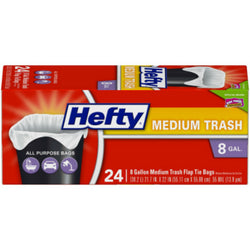 Hefty 4 Gal. Small Trash Flap Tie Bags 26 Ct Clean Burst Box, Small