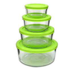 1-Cup Glass Storage Set with Lids, 8-Piece