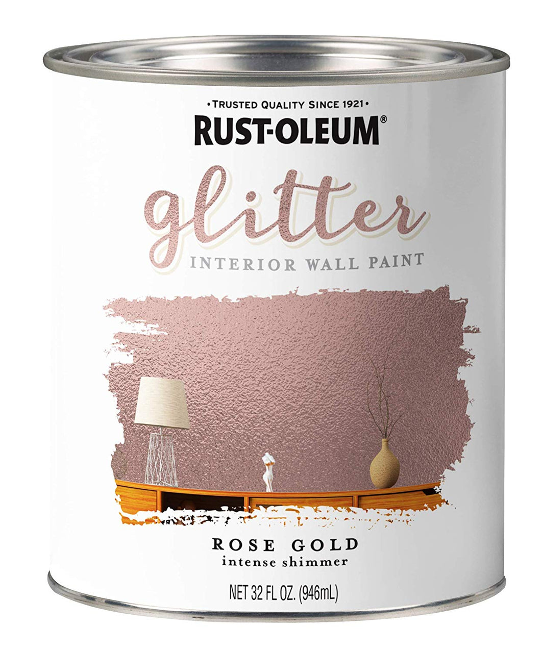 Rust Oleum 344699 Specialty Glitter Interior Brush On Wall Paint 1 Qt