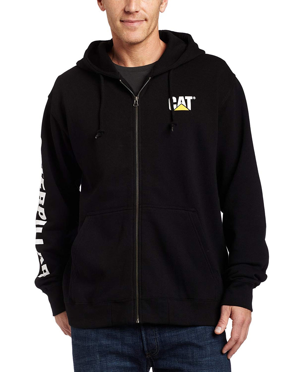 CAT W10840-016-XL Full Zip Hooded Sweatshirt, Black, Extra-Large ...