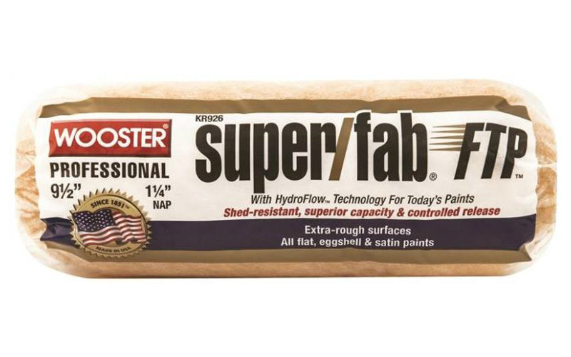 Wooster KR926-9 1/2 Super/fab FTP Paint Roller Cover, 9-1/2" x 1/4"