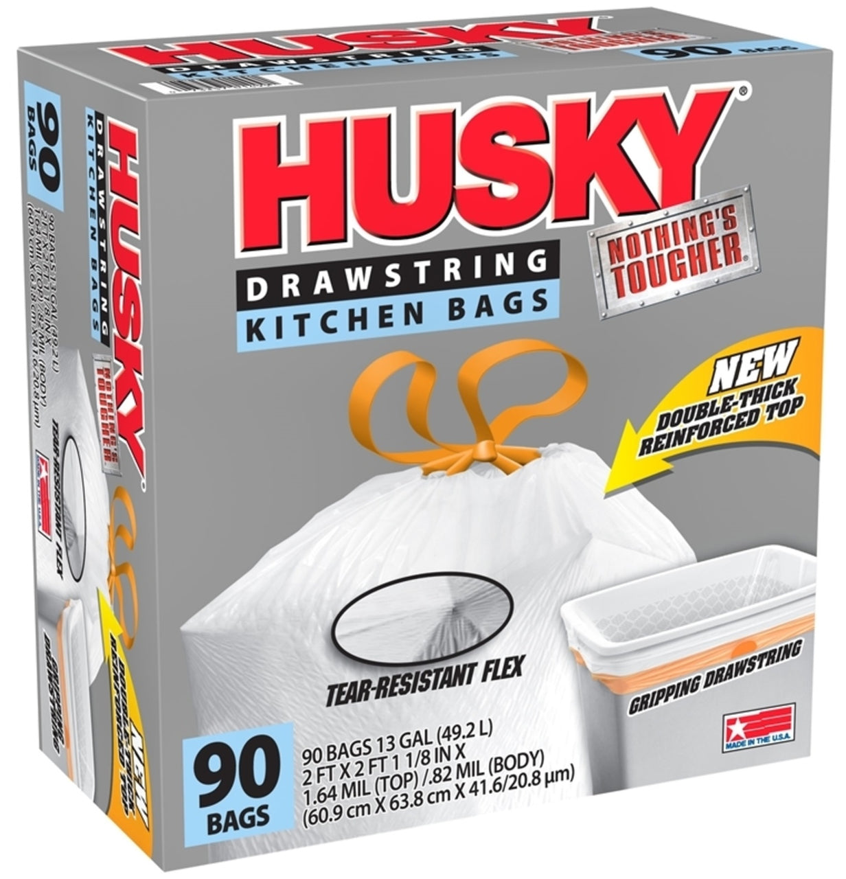 Husky HK13XHF090W-XR Kitchen Trash Bags, 13 Gallon Capacity ...