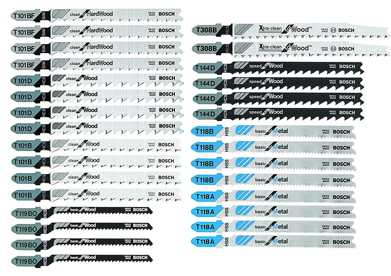 Bosch T30C TShank Wood and Metal Cutting Jig Saw Blade Set