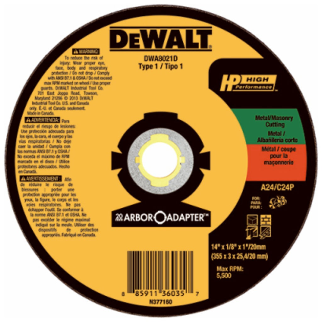 dewalt 14 cut off wheel