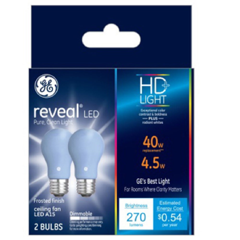 Ge 31885 A15 Reveal Hd Ceiling Fan Led Light Bulb 4 5 Watts