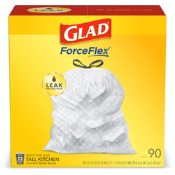 Glad Tall Kitchen Trash Bags ForceFlex Plus With Clorox, 13 Gallon, Lemon  Fresh Bleach Scent 90 Count