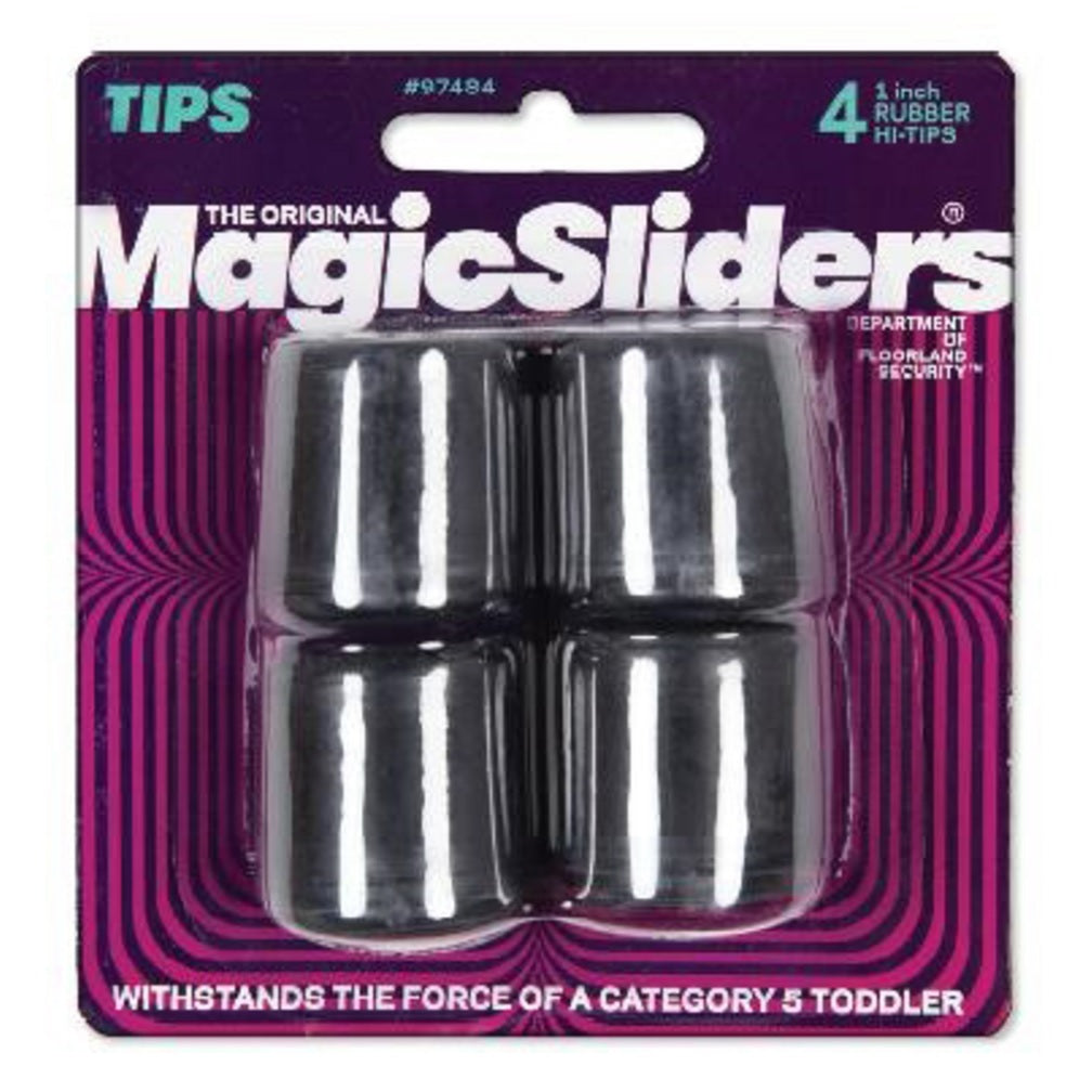 Magic Sliders 97484 Furniture Rubber Leg Tips 1 Black