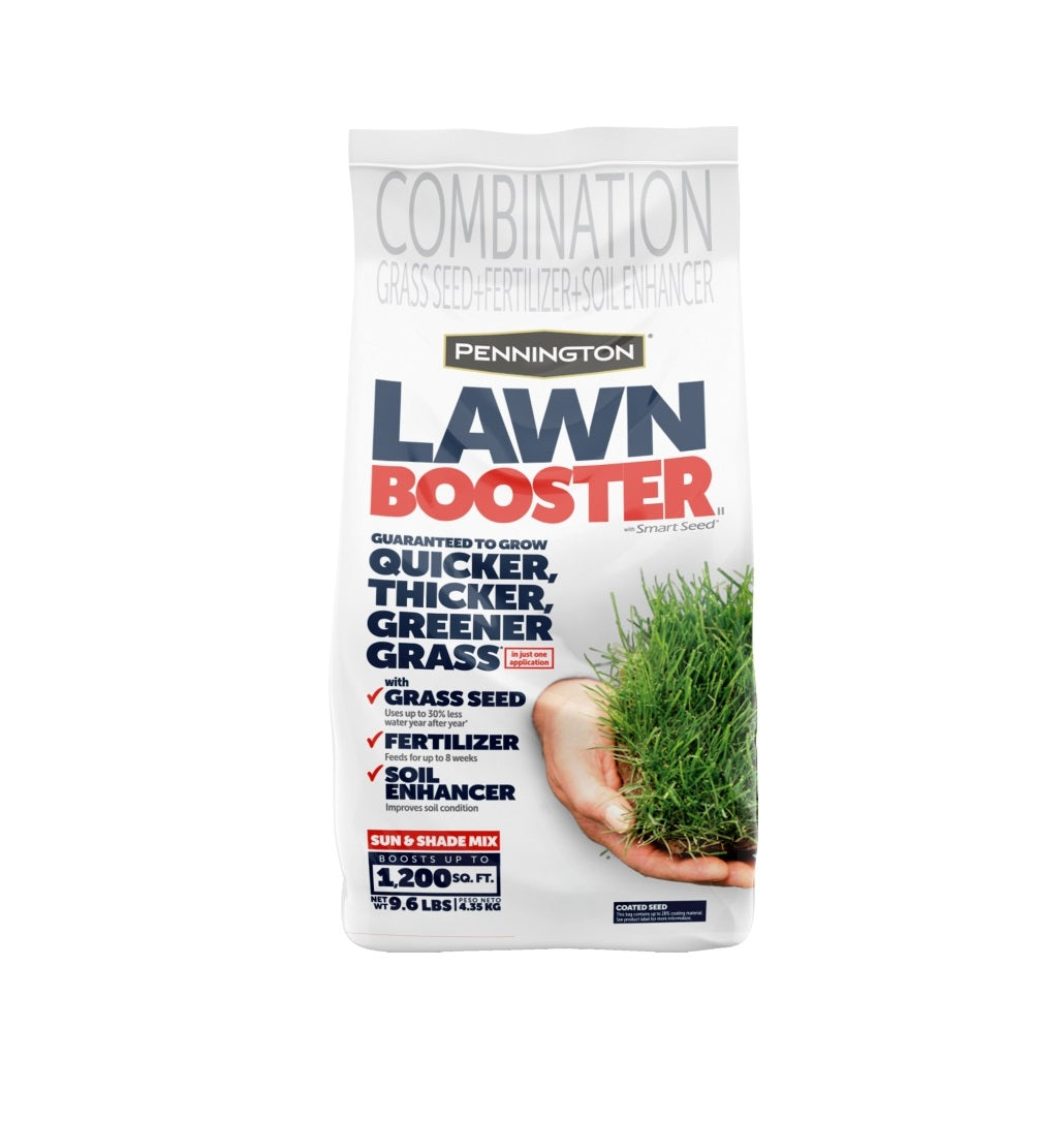 Pennington 100540511 Lawn Booster Sun & Shade Mix Grass Seed, 9.6 Lb