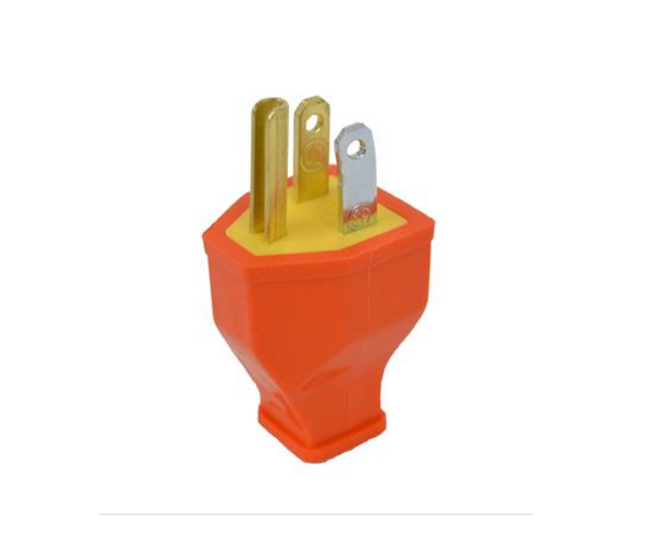 Cooper Wiring Bp3990 3 Wire Grounded Cord Plug  Orange