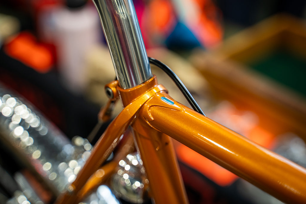 close up of curved seatstays on royal h randonneur