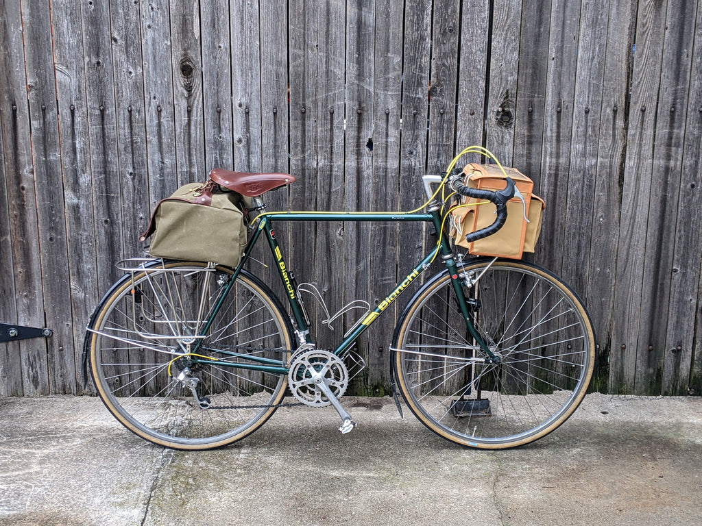 bianchi with silver polished stainless steel velo orange racks