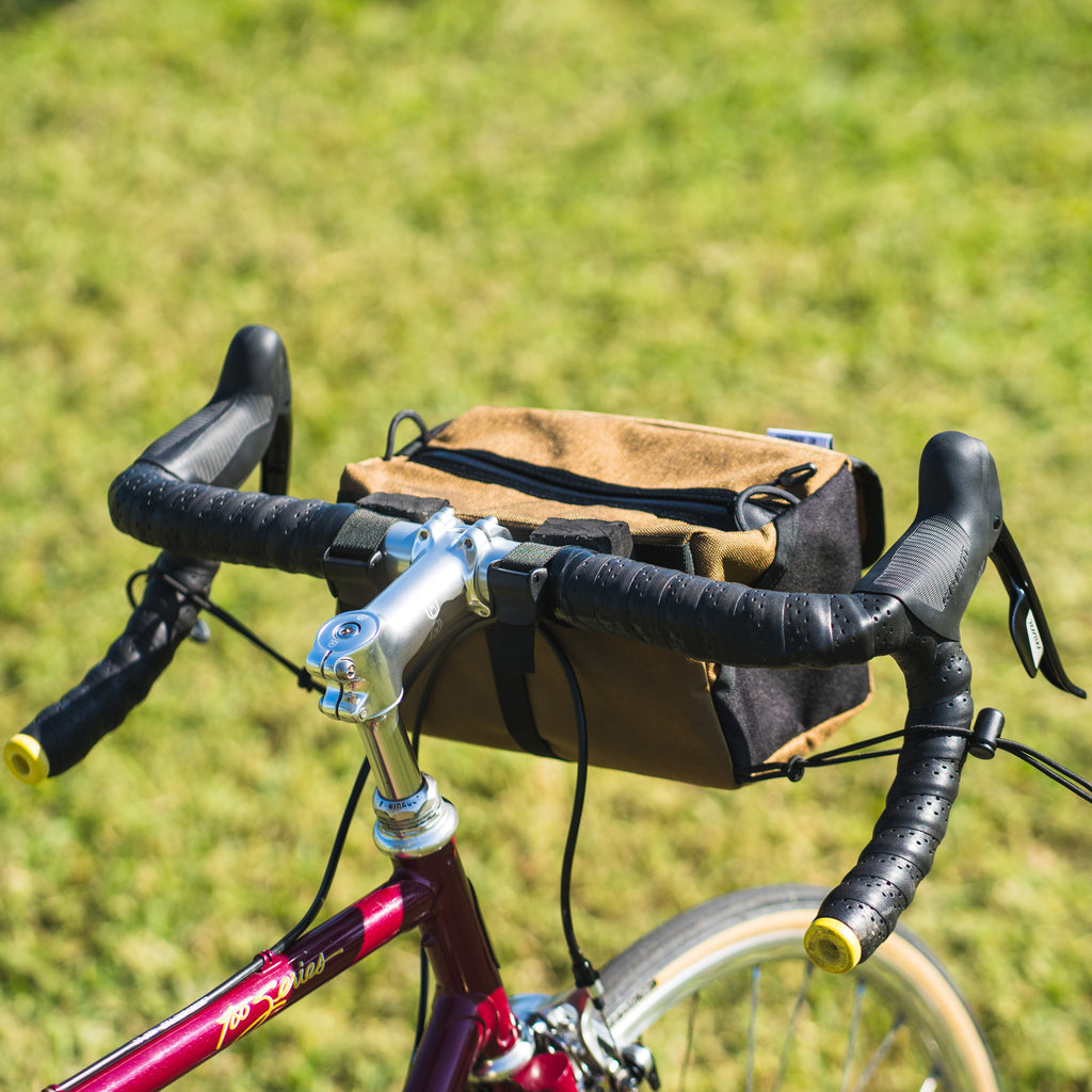 Velo Orange Nouveau Randonneur Bars with Sram Rival shifter and Road Runner Bag