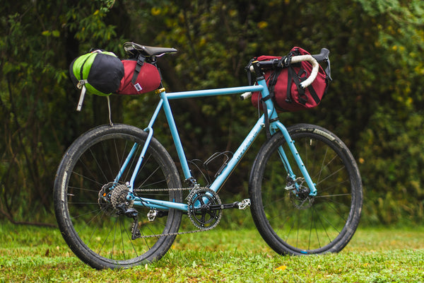 Velo Orange Pass Hunter Gravel bike with Road Runner Bags and Shimano Ultegra Group