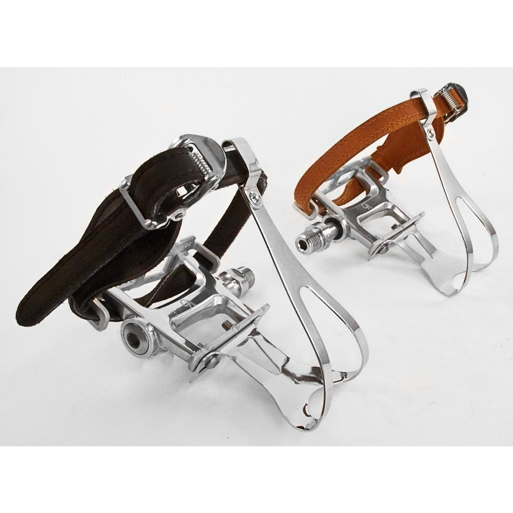 leather toe straps bicycle
