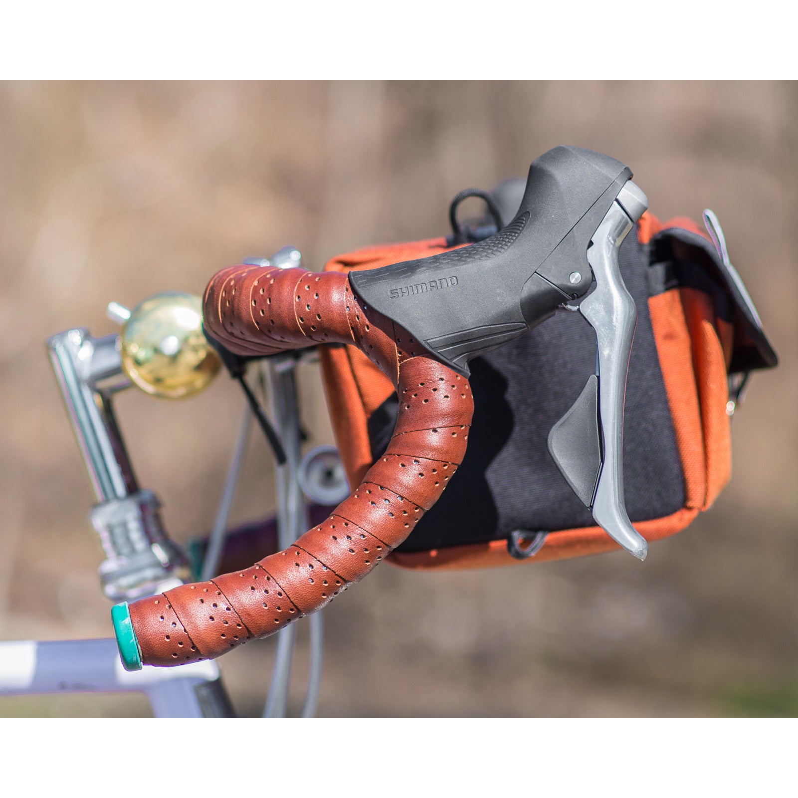 Perforated Leather Bar Tape w/ Wooden 