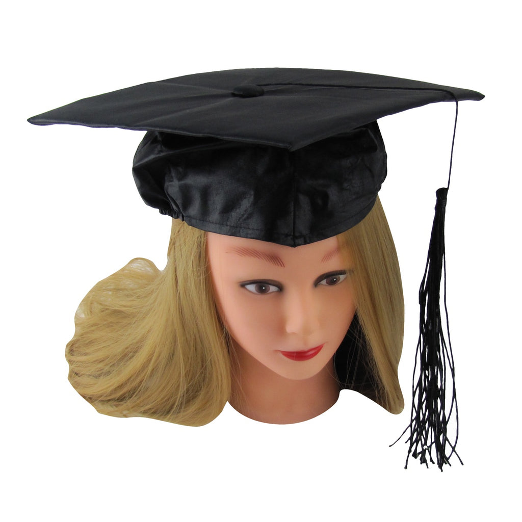 Black Mortar Board Graduation Cap Oxford Hat & Tassel Academic Costume ...