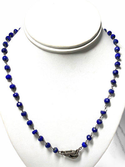 2ct Blue Sapphire Floating Diamond Necklace