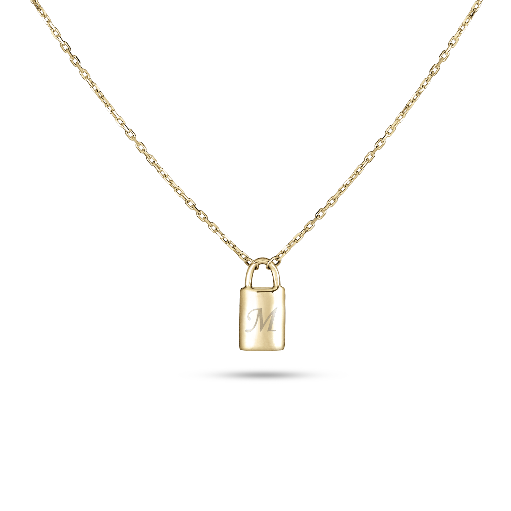 Gold Plated Zircon Monogram Lock Pendant Necklace Design by Arqa at  Pernia's Pop Up Shop 2024