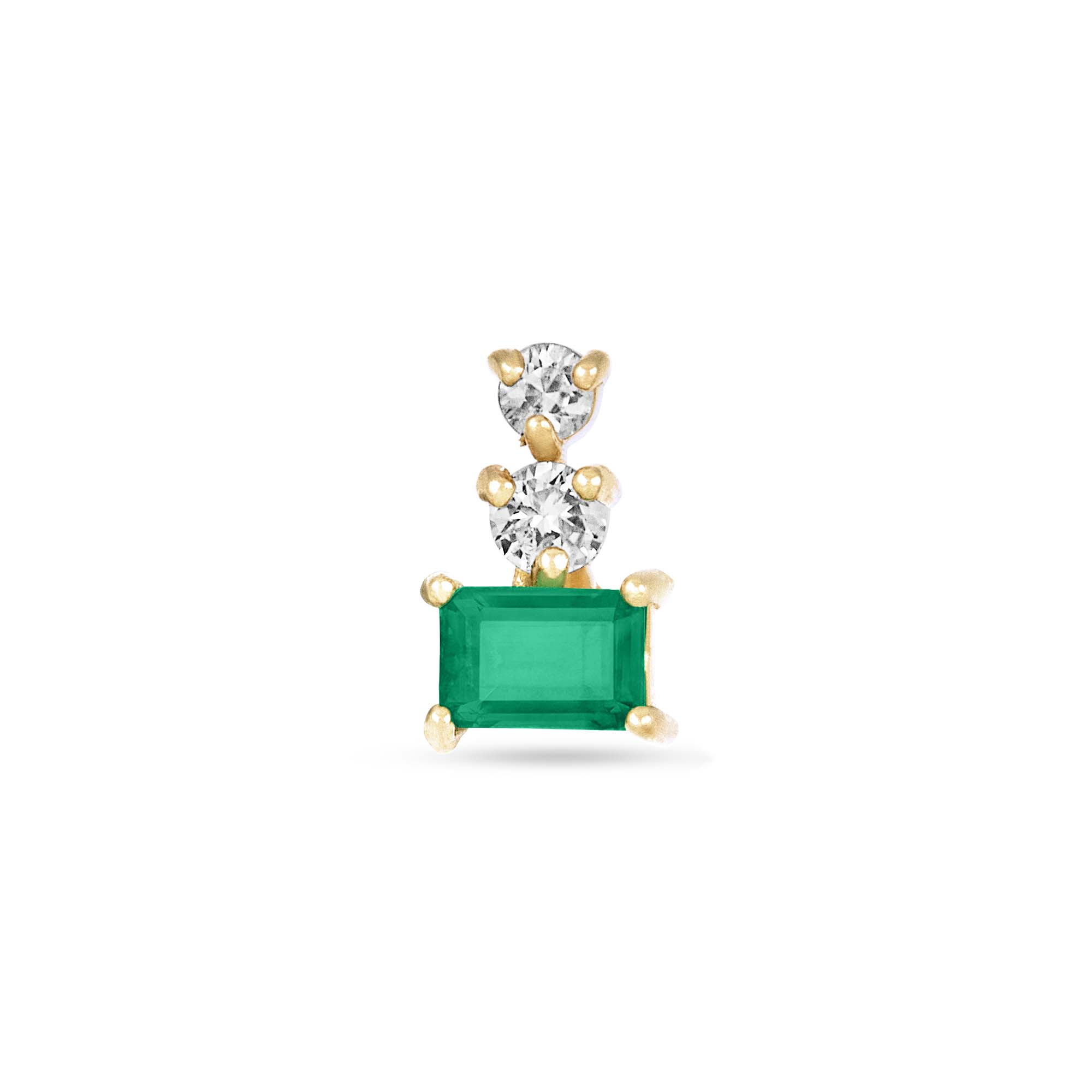 Emerald Triple Stacked Stud