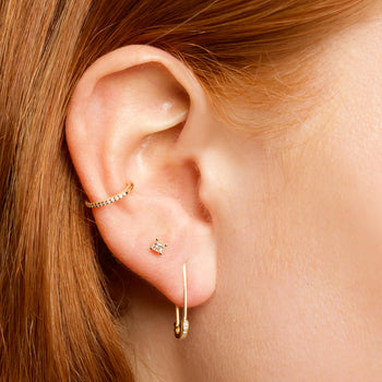 Diamond Bead Piercing Earring – STONE AND STRAND