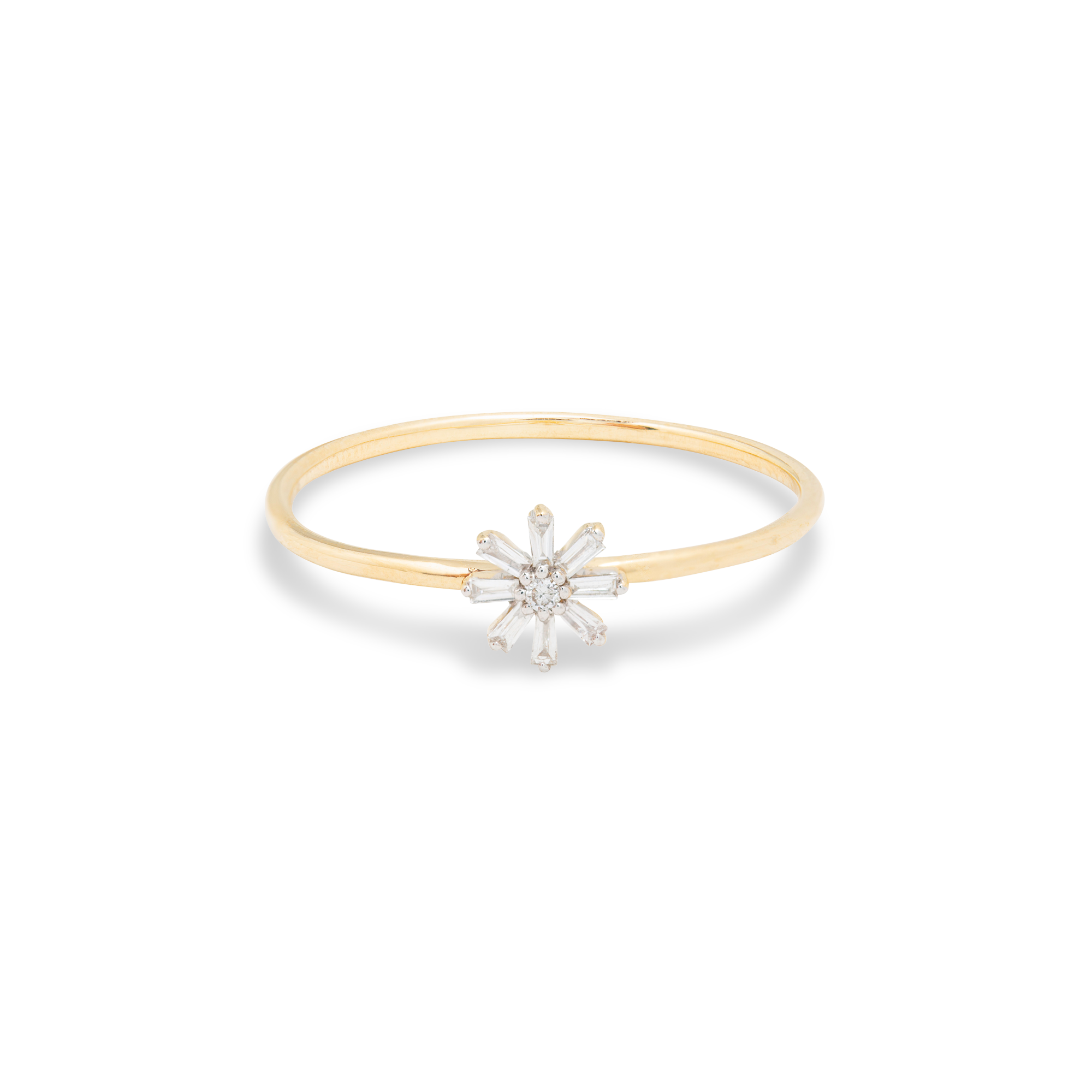 Baguette Diamond Flower Ring – STONE AND STRAND