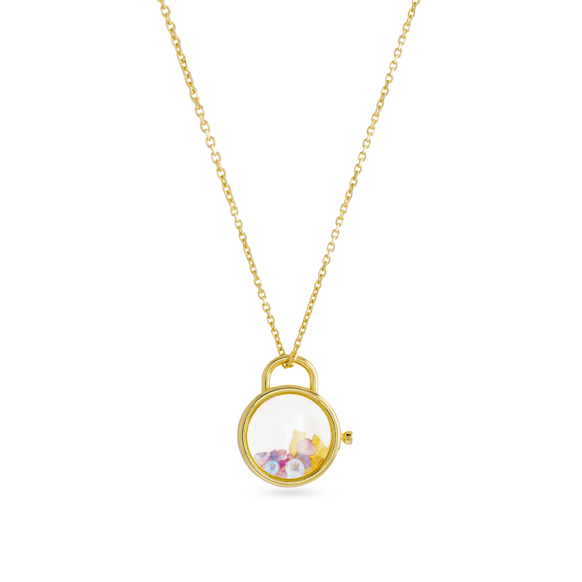 Customized Forever Locket Multicolor Gemstone / 3 initials