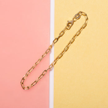 Stone and Strand Bold Gold Plated Chain Bracelet