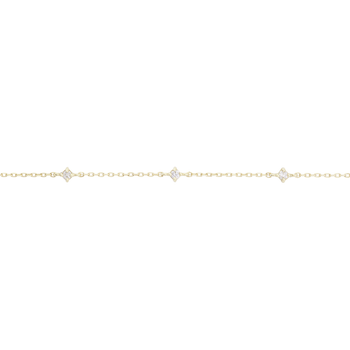 Women's Diamond Heart Glossy White Beaded Bracelet | The Gold Goddess