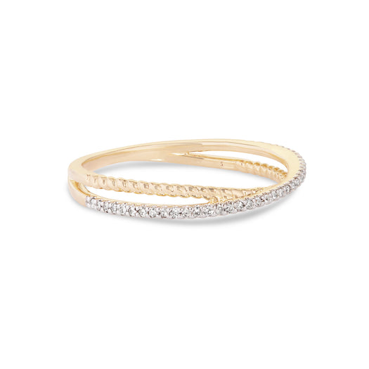 Gemini Crossover Pave Band – STONE AND STRAND