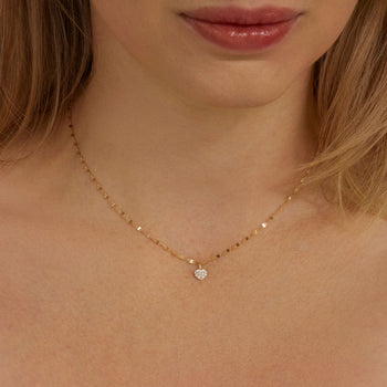 Stone and Strand Small Round Diamond Necklace