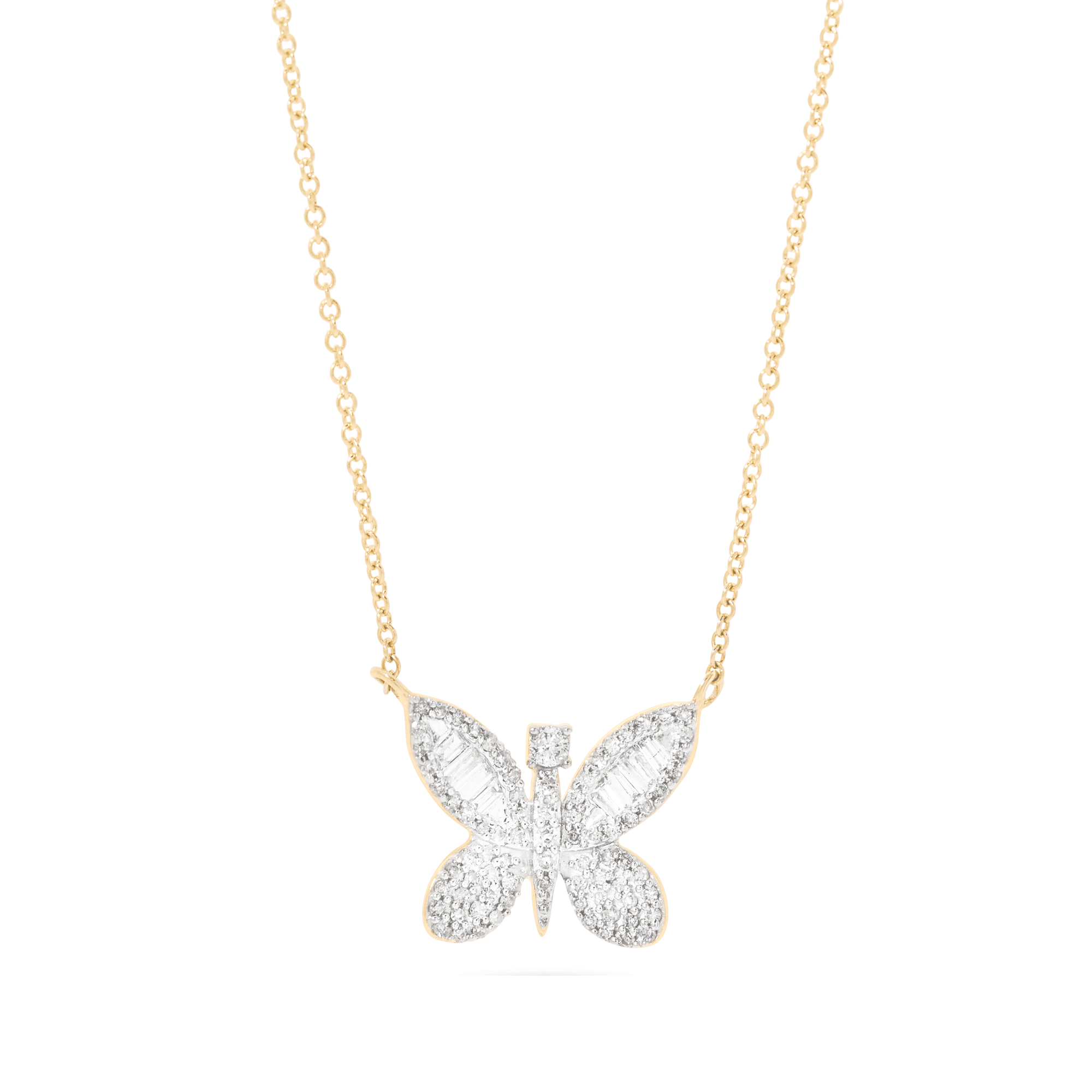 Gold Four Butterfly Diamond Necklace at Rs 45,245 / Piece in Jaipur | KOSH