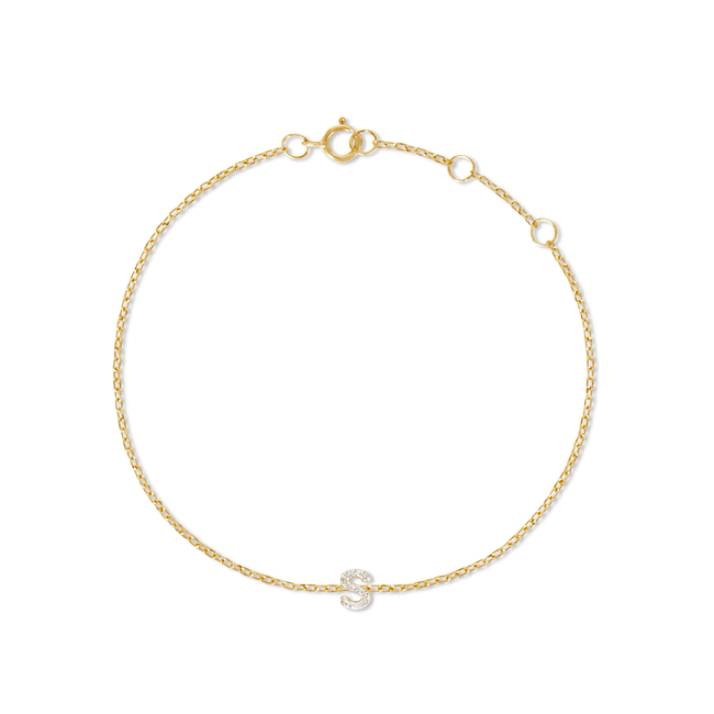 Pave Diamond Initial Bracelet – STONE AND STRAND