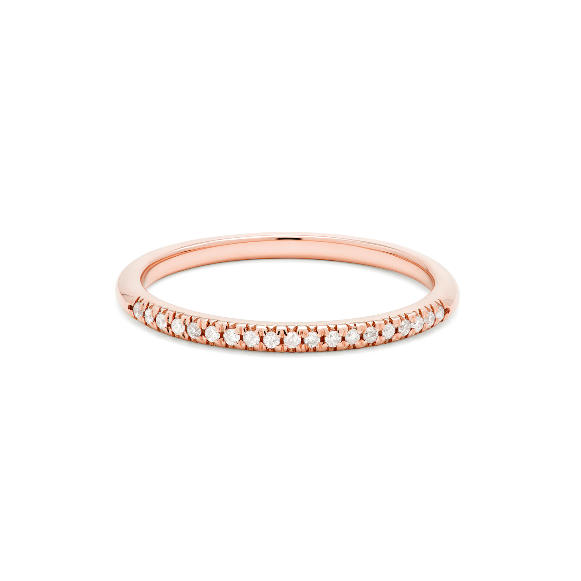 Rose Gold Fine Pave White Diamond Band – STONE AND STRAND