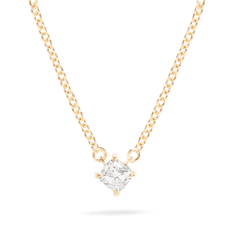 Small Cushion Cut Diamond Solitaire Necklace (Limited Edition) – STONE ...