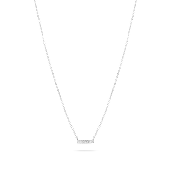 PAPERCLIP PAVE' NECKLACE SILVER LIGHT BL in silver