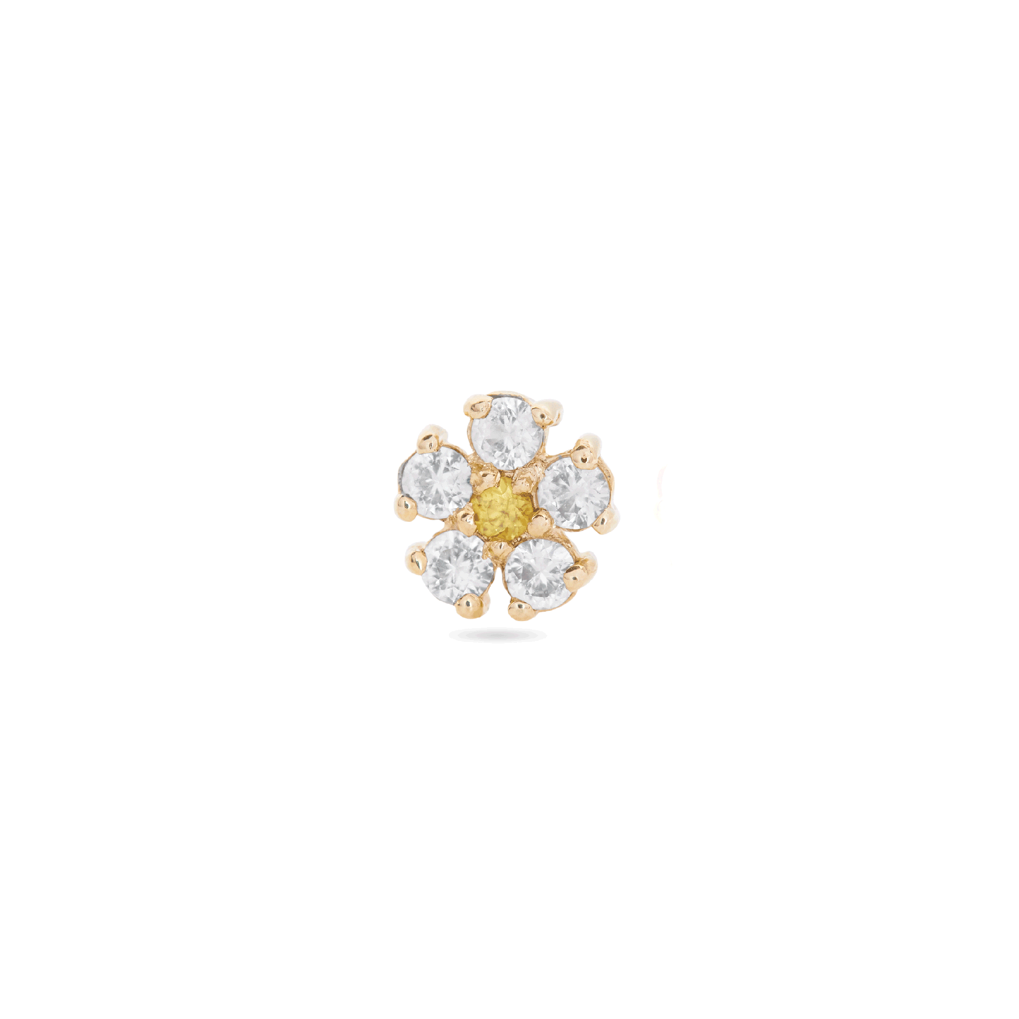 White Sapphire Flower Stud – STONE AND STRAND
