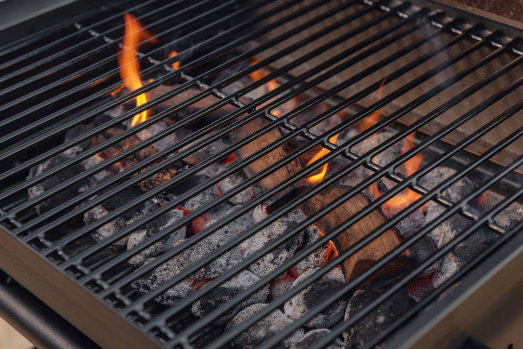 grilling with wood and charcoal