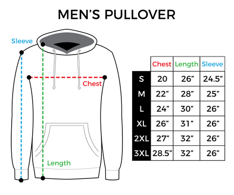 Pullover Size Chart