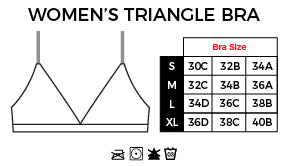 Size Chart Womens Triangle Bra