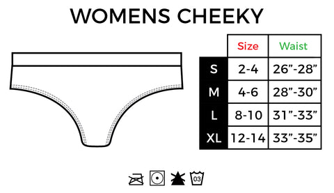 Size Chart Womens Cheeky Panty