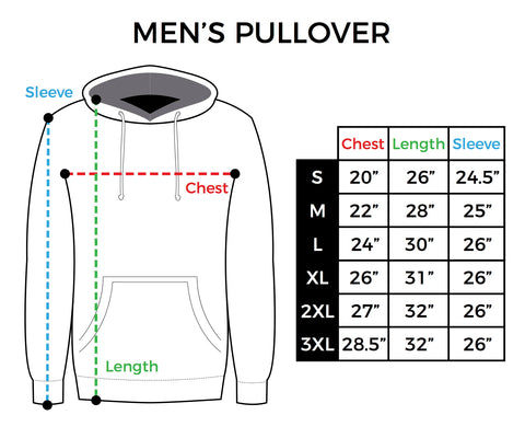 Size Chart Mens Pullover