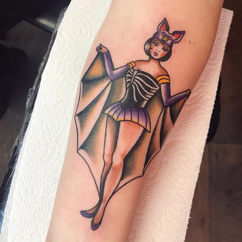 bat lady halloween tattoo costume idea