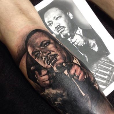 Omega Point Tattoo  Martin Luther King jr portrait I did yesterday  by  Andy K  Facebook