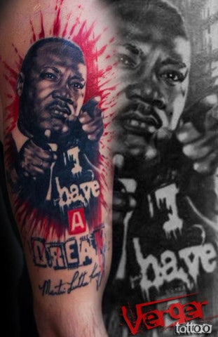 Tupac and Martin Luther King Jr portrait tattoo